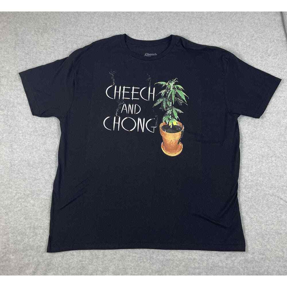 Cheech & Chong Shirt Men's 2XL Black Short Sleeve Weed Pot Funny Novelty